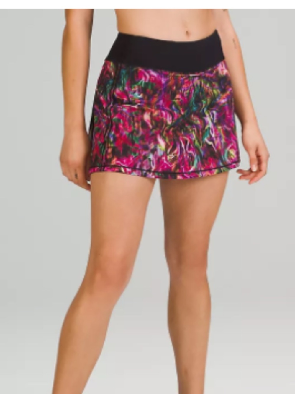 Lululemon Pace Rival Skirt Size 0 Hyper Flow Pink Multi/Black